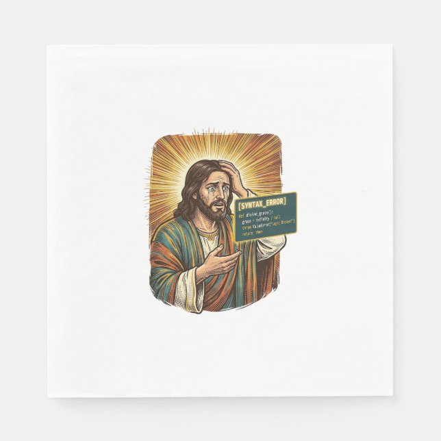Guardanapo De Papel Jesus chorando Erro de sintaxe Codificação Program (Frente)