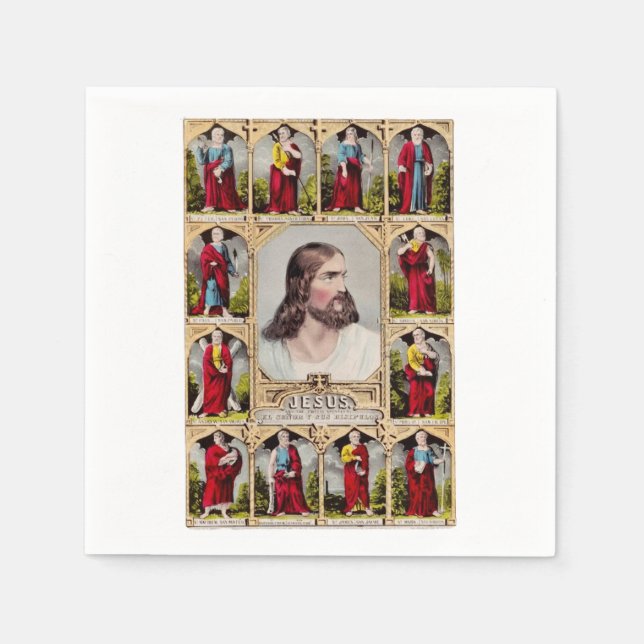 Guardanapo De Papel Jesus e os doze apóstolos (Frente)