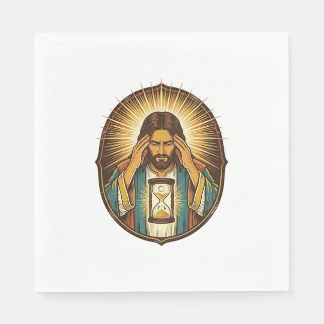 Guardanapo De Papel Jesus Impaciente Carregando Ampulheta Internet Len (Frente)