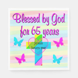 GUARDANAPO DE PAPEL JESUS ME ADORA 65º ANIVERSÁRIO NAPKINS
