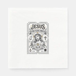 Guardanapo De Papel Jesus Tatuagem Flash Cristão Jesus Tatuagem Flash 