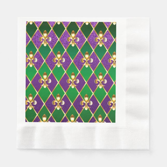 Guardanapo De Papel Jewelry Background Mardi Gras (Frente)