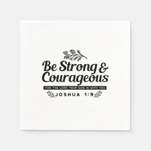 Guardanapo De Papel Jo 1:9 Bíblia Verso Design - Seja Forte e Corajoso