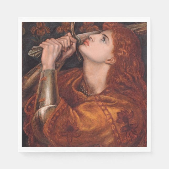Guardanapo De Papel Joan of Arc (Retrait) (por Dante Gabriel Rossetti) (Frente)