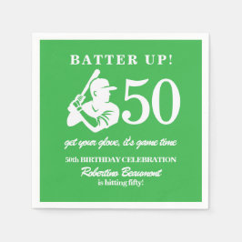 Guardanapo De Papel Jogador de Beisebol Moderno Aniversário de 50 anos