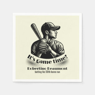 Guardanapo De Papel Jogador de Beisebol Vintage Aniversário de 50 anos