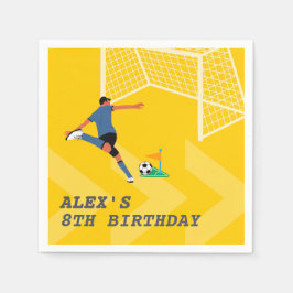 Guardanapo De Papel Jogador de Futebol Amarelo Kick Goal Aniversário