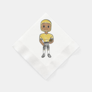 Guardanapo De Papel jogador de futebol retrô vintage preto amarelo sim