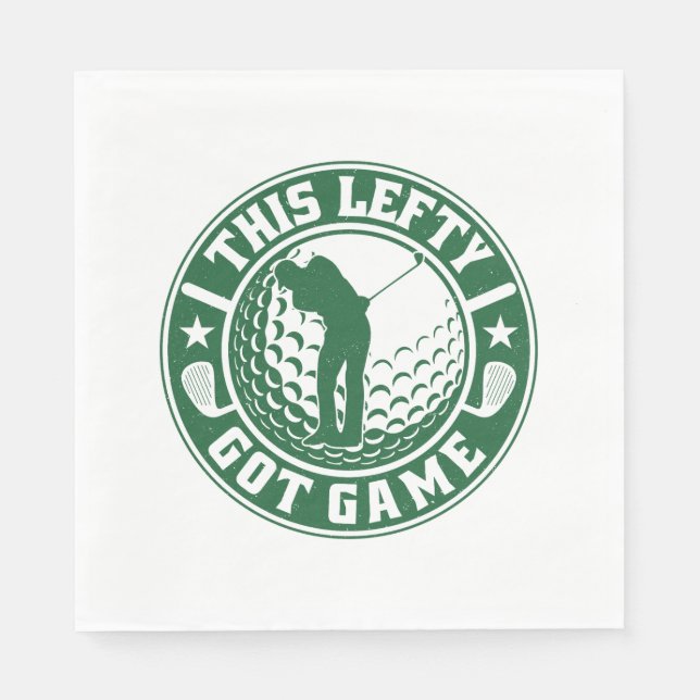 Guardanapo De Papel Jogador de Golfe Engraçado à Esquerda (Frente)