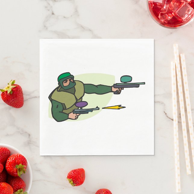 Guardanapo De Papel Jogador de Paintball com Esportes de Ação com Marc (Criador carregado)