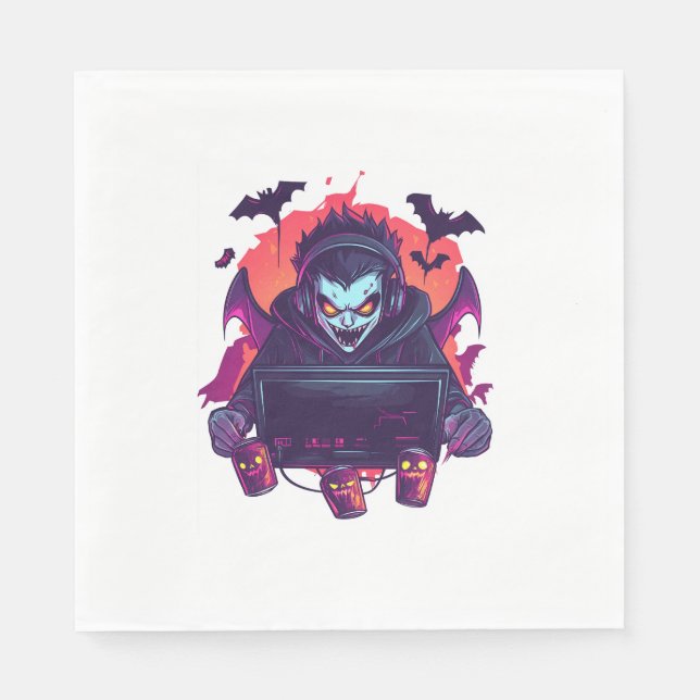 Guardanapo De Papel Jogador de Vampiro Halloween (Frente)