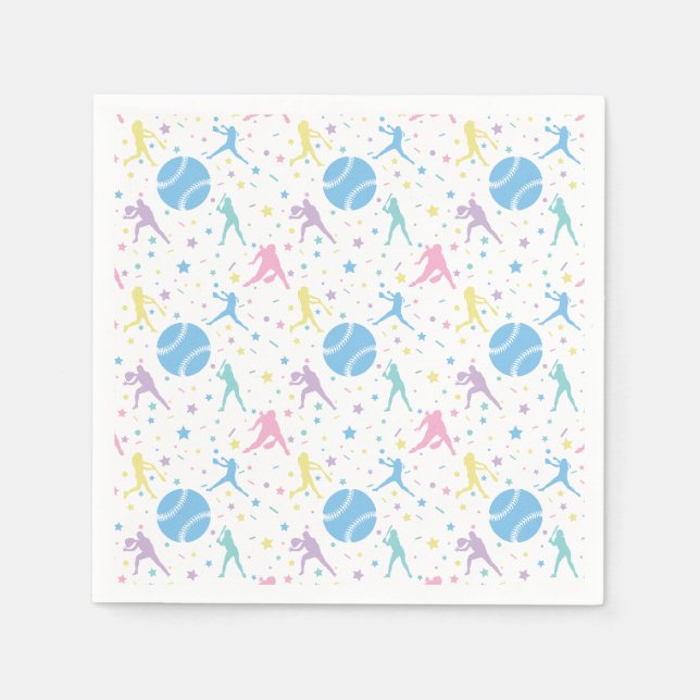Guardanapo De Papel Jogadora de Softbol Feminino Brilha (Frente)
