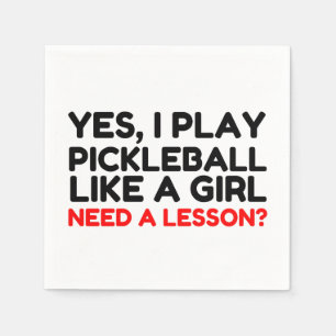 Guardanapo De Papel Jogar Pickleball Como Uma Menina Precisa De Liçã