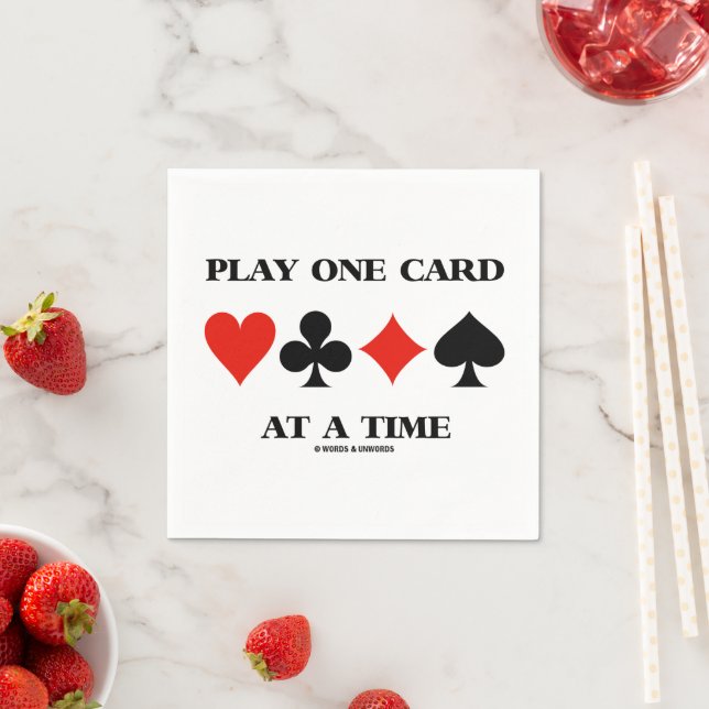 Guardanapo De Papel Jogar Uma Carta De Cada Vez Quatro Naipes (Insitu)
