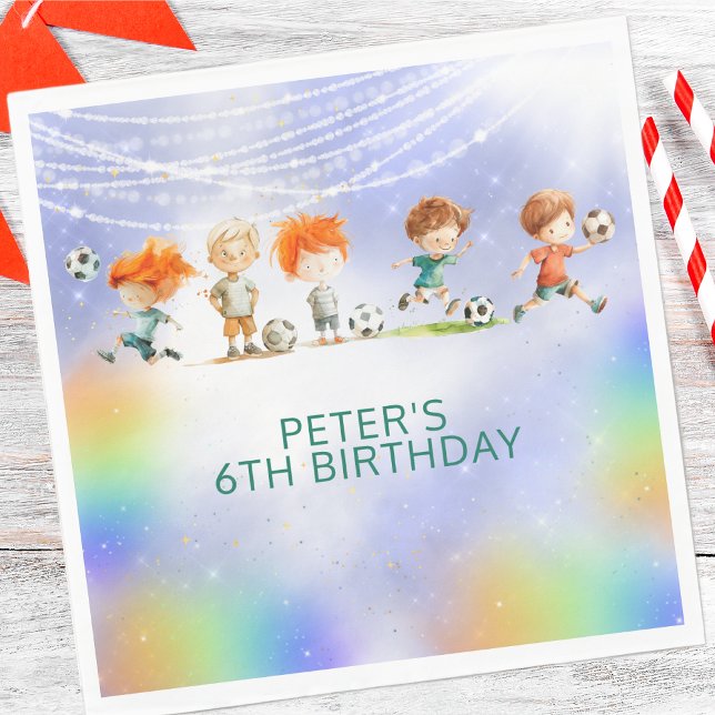 Guardanapo De Papel Jogo de aniversário de futebol de magia (Criador carregado)