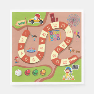 Guardanapo De Papel Jogo de Tabuleiro de Pista de Corrida Colorida par
