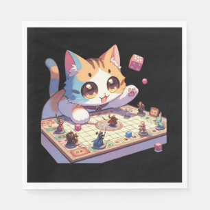 Guardanapo De Papel Jogo de Tabuleiro Gato Jogando Dados
