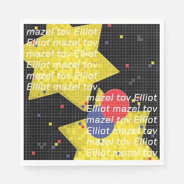 Guardanapo De Papel Jogo Mitzvah, Bar Do BM Bat, Em Nápoles (Frente)