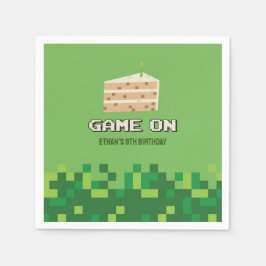 Guardanapo De Papel Jogo Pixelado No Convite De Aniversário de criança