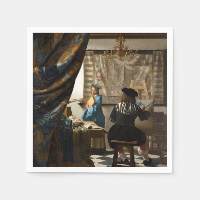 Guardanapo De Papel Johannes Vermeer - A Alegoria da Pintura (Frente)