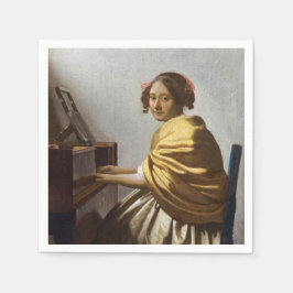 Guardanapo De Papel Johannes Vermeer - Jovem Mulher Sentada na Virgina