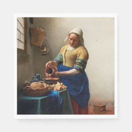 Guardanapo De Papel Johannes Vermeer. Milkmaid. Vintage belas artes