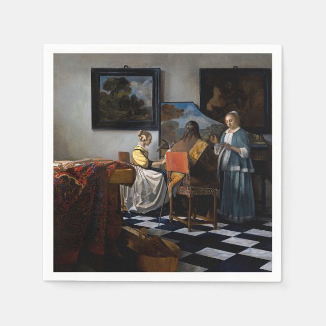 Guardanapo De Papel Johannes Vermeer - O concerto (Frente)