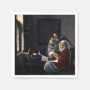 Guardanapo De Papel Johannes Vermeer - Rapariga Interrompida em Sua M