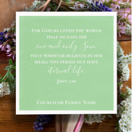 Guardanapo De Papel John 3:16 | Páscoa Cristã Mint Green