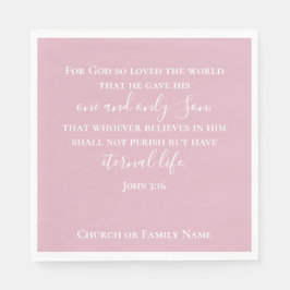 Guardanapo De Papel John 3:16 | Páscoa Cristã Rosa de Texto Personaliz