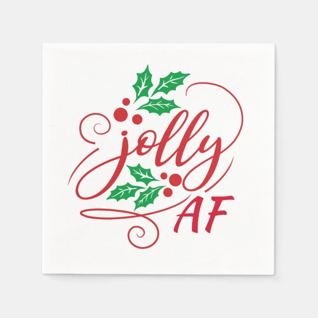 Guardanapo De Papel Jolly AF Natal Holly Bebendo Humor (Frente)