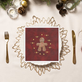 Guardanapo De Papel Jolly Gingerbird Man Christmas