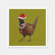 Jolly Pheasant Christmas paper party napkins