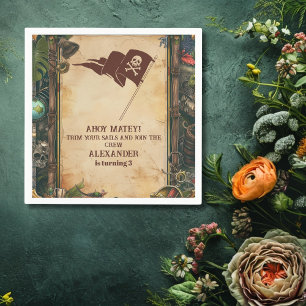 Guardanapo De Papel Jolly Roger Pirate Festa de aniversário