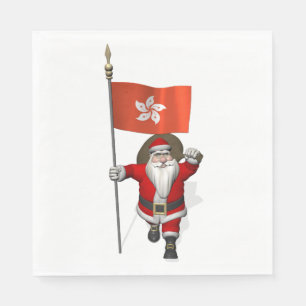 Guardanapo De Papel Jolly Santa Claus Com Bandeira De Hong Kong