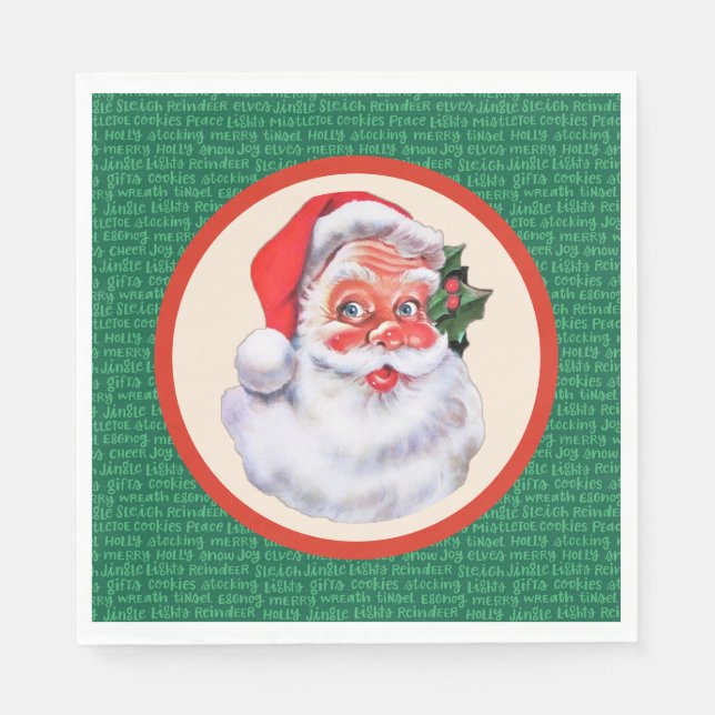 Guardanapo De Papel Jolly Santa Claus Documento da Festa de Natal (Frente)