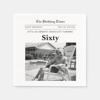 Guardanapo De Papel Jornal de Aniversário de 60 anos