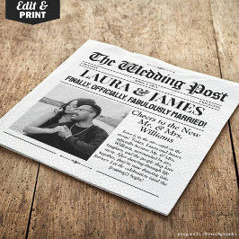 Guardanapo De Papel Jornal de Casamento Personalizado Napkins | Guia d