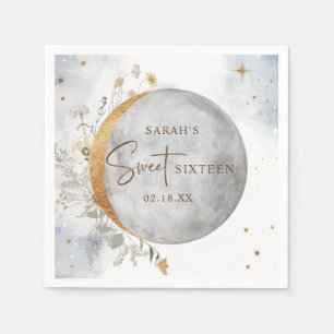Guardanapo De Papel Jovem Elegante Dezesseis Luas Celestiais e Estrela