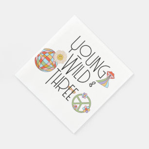 Guardanapo De Papel Jovem, Selvagem e Três Kid Birthday Napkin Boh