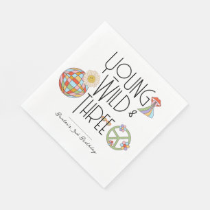 Guardanapo De Papel Jovem, Selvagem e Três Kid Birthday Napkins Sn