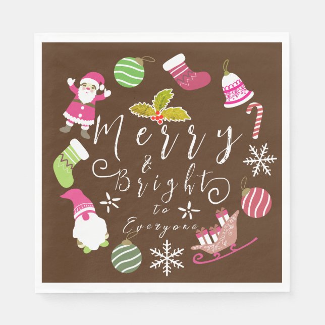 Guardanapo De Papel Joy Christmas Brown (Frente)
