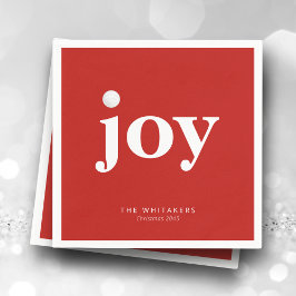 Guardanapo De Papel Joy Golf Holiday Personalized Name Typography Red