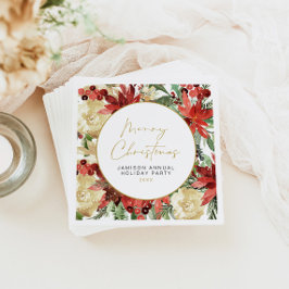 Guardanapo De Papel JOY Red Poinsettia Natal Decência