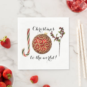 Guardanapo De Papel Joy word art candi ornamento e sagrado