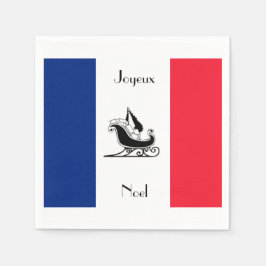 Guardanapo De Papel Joyeux Noel French Flag Documento de Natal Napkins
