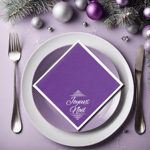 Guardanapo De Papel Joyeux Noel - roxo real