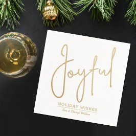 Guardanapo De Papel JOYFUL Holiday Deseja Dourado Foil Faux