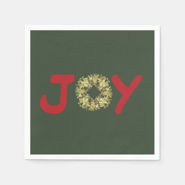Guardanapo De Papel Joyous Light Hearted Wreath Christmas Napkin (Frente)