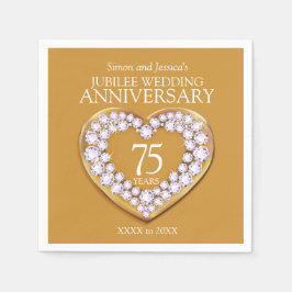 Guardanapo De Papel Jubilee 75º aniversário do casamento Nome personal